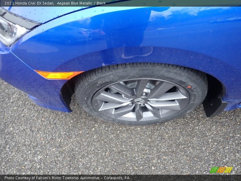 Aegean Blue Metallic / Black 2021 Honda Civic EX Sedan
