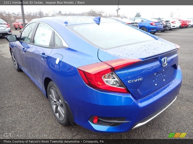 Aegean Blue Metallic / Black 2021 Honda Civic EX Sedan