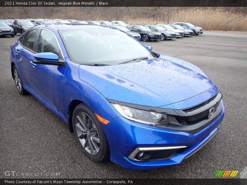 Aegean Blue Metallic / Black 2021 Honda Civic EX Sedan