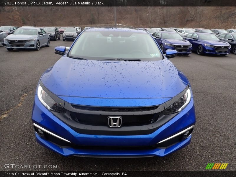 Aegean Blue Metallic / Black 2021 Honda Civic EX Sedan