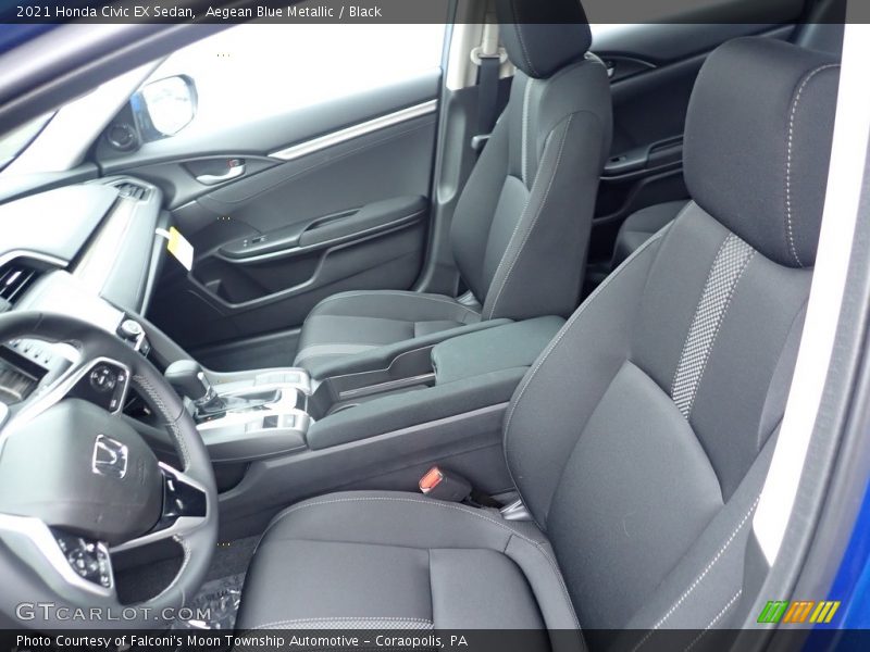 Aegean Blue Metallic / Black 2021 Honda Civic EX Sedan