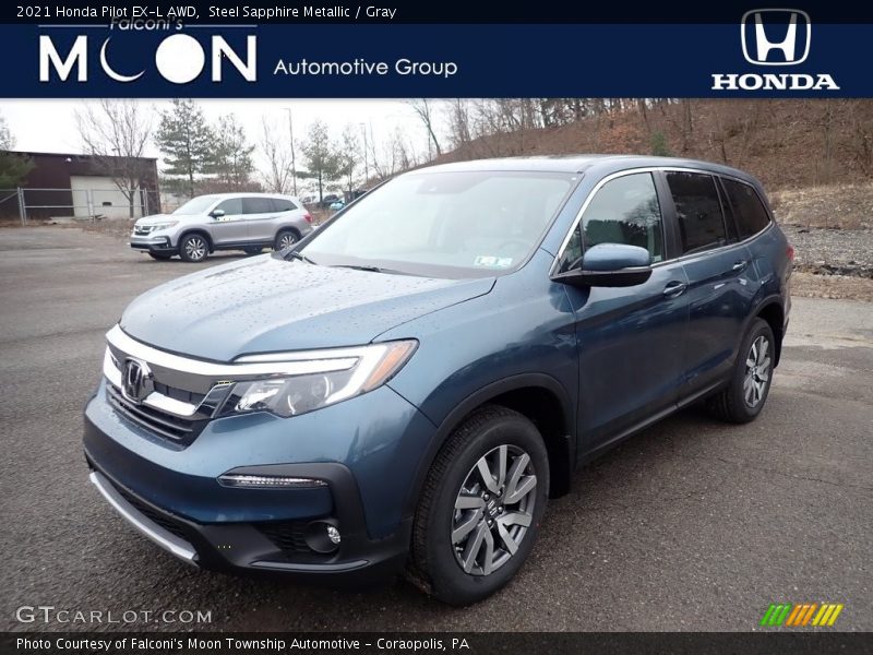 Steel Sapphire Metallic / Gray 2021 Honda Pilot EX-L AWD