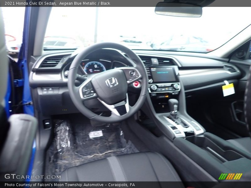 Aegean Blue Metallic / Black 2021 Honda Civic EX Sedan