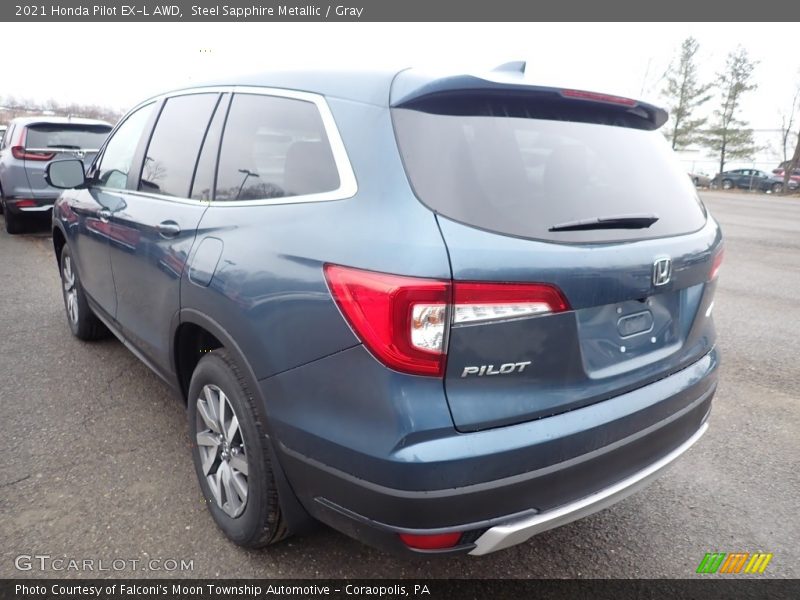 Steel Sapphire Metallic / Gray 2021 Honda Pilot EX-L AWD