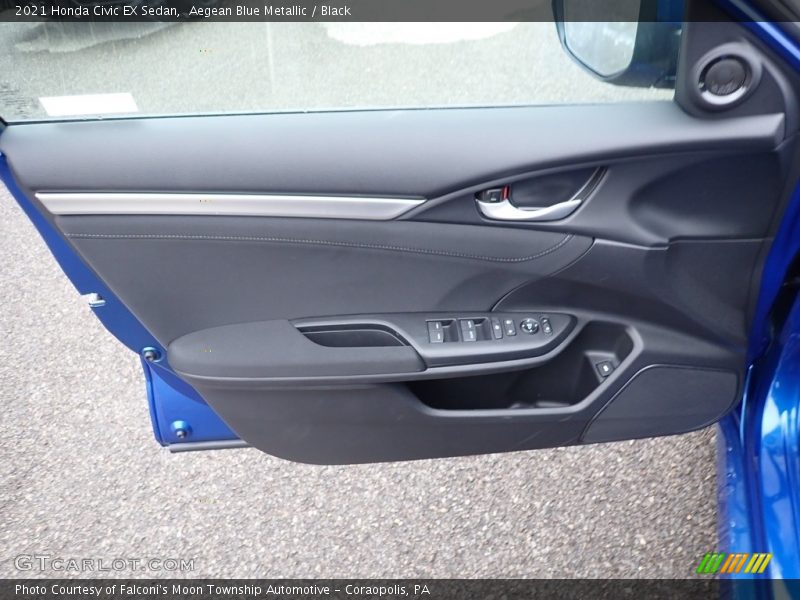 Aegean Blue Metallic / Black 2021 Honda Civic EX Sedan