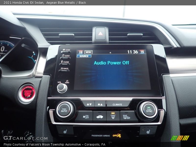 Aegean Blue Metallic / Black 2021 Honda Civic EX Sedan