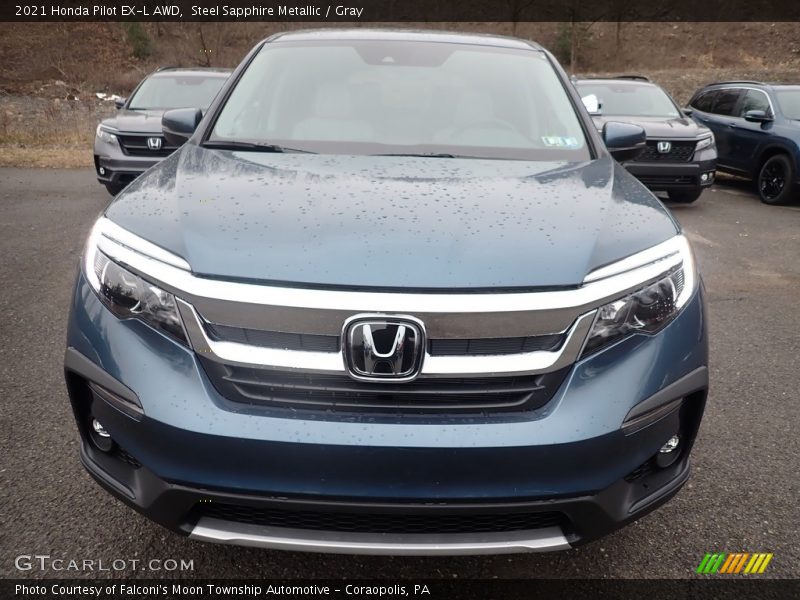 Steel Sapphire Metallic / Gray 2021 Honda Pilot EX-L AWD