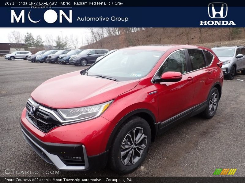 Radiant Red Metallic / Gray 2021 Honda CR-V EX-L AWD Hybrid