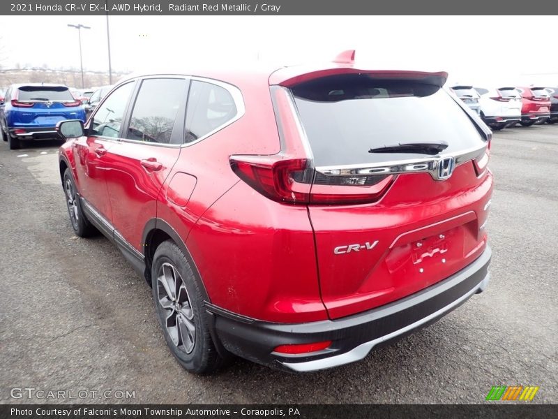 Radiant Red Metallic / Gray 2021 Honda CR-V EX-L AWD Hybrid