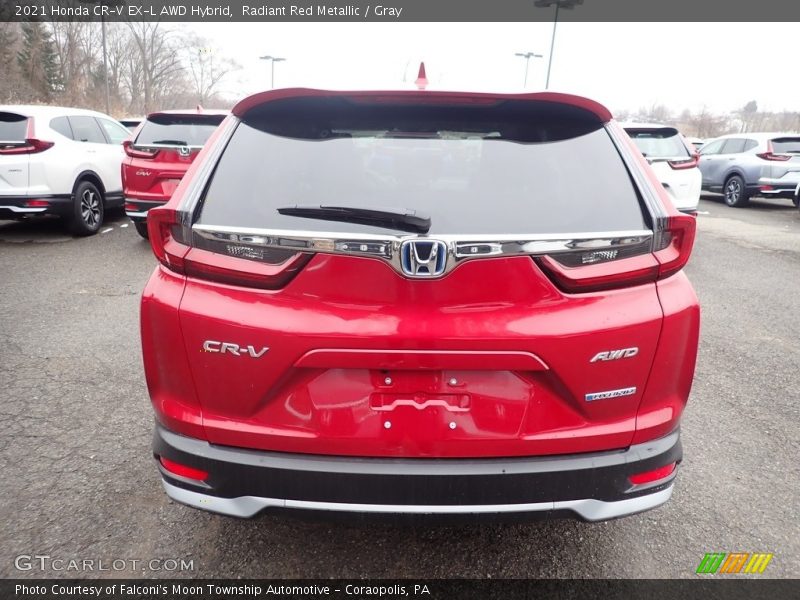 Radiant Red Metallic / Gray 2021 Honda CR-V EX-L AWD Hybrid