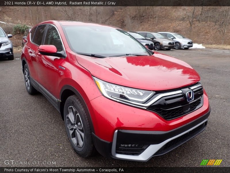 Radiant Red Metallic / Gray 2021 Honda CR-V EX-L AWD Hybrid