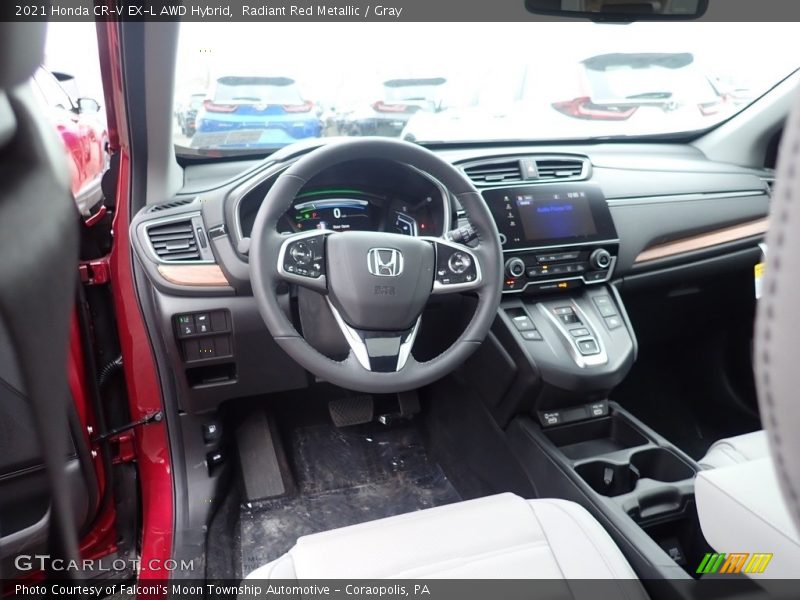 Radiant Red Metallic / Gray 2021 Honda CR-V EX-L AWD Hybrid