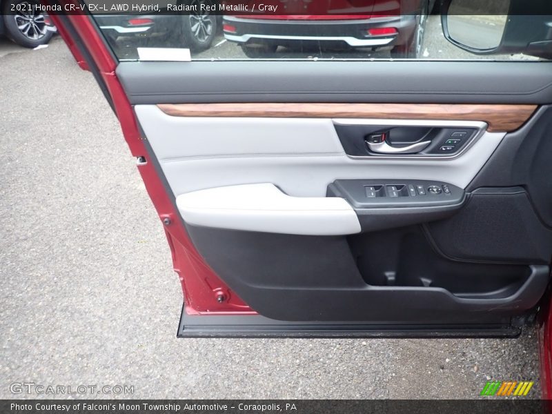 Radiant Red Metallic / Gray 2021 Honda CR-V EX-L AWD Hybrid