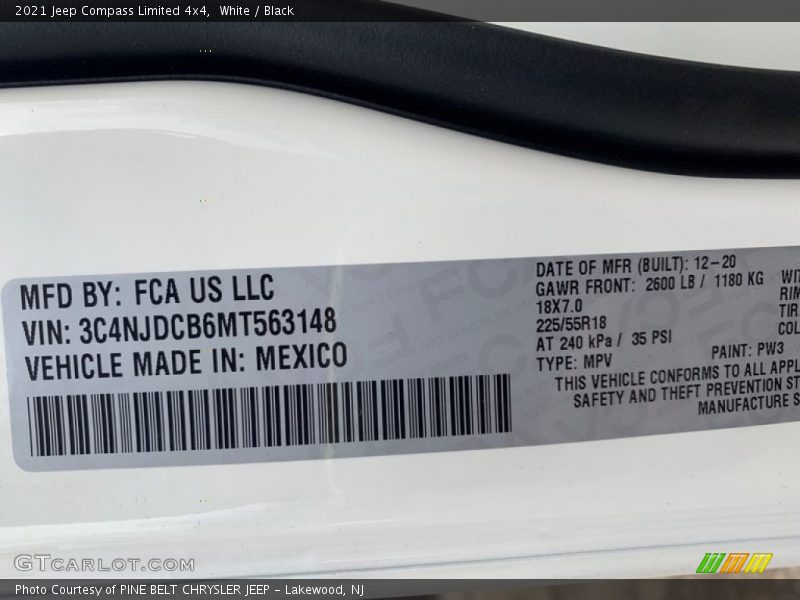 White / Black 2021 Jeep Compass Limited 4x4