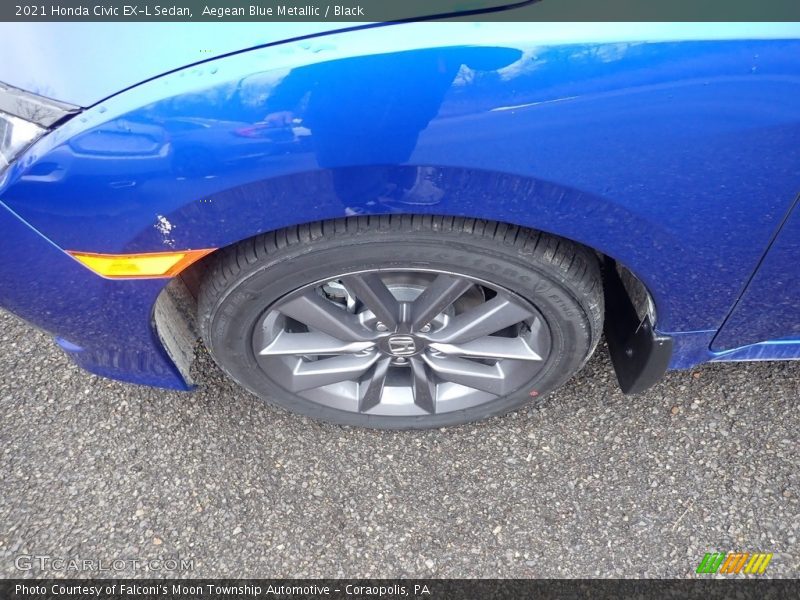 Aegean Blue Metallic / Black 2021 Honda Civic EX-L Sedan