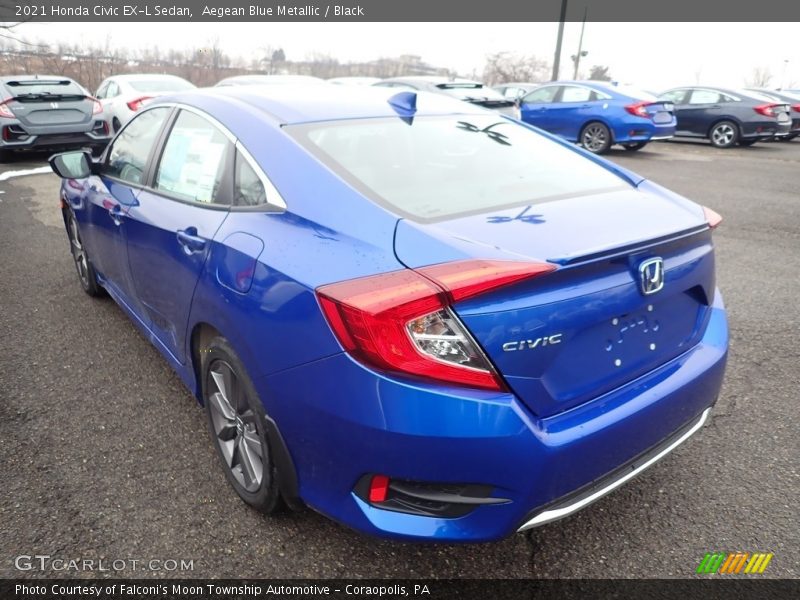 Aegean Blue Metallic / Black 2021 Honda Civic EX-L Sedan