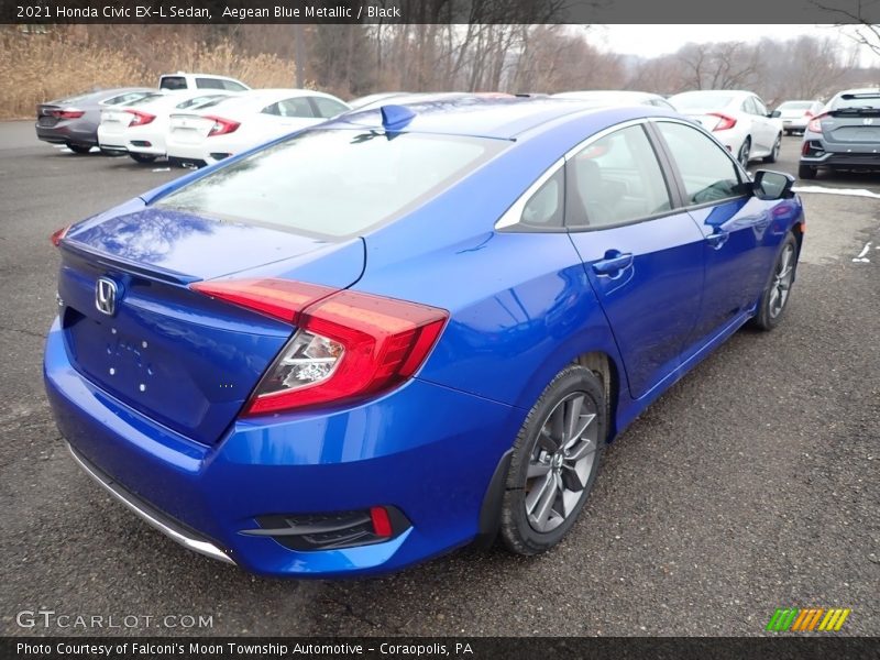 Aegean Blue Metallic / Black 2021 Honda Civic EX-L Sedan