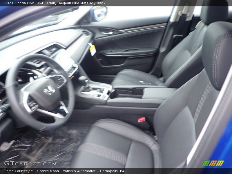 Aegean Blue Metallic / Black 2021 Honda Civic EX-L Sedan