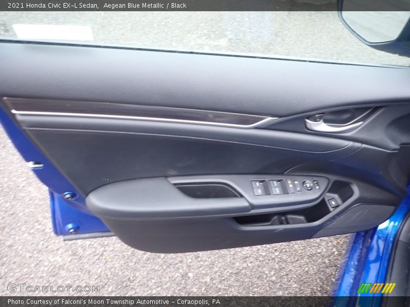 Aegean Blue Metallic / Black 2021 Honda Civic EX-L Sedan