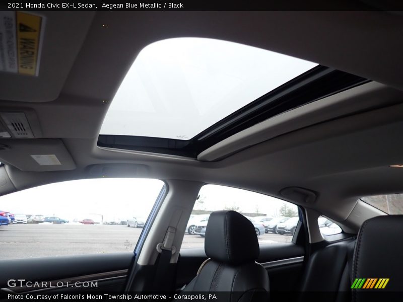 Aegean Blue Metallic / Black 2021 Honda Civic EX-L Sedan