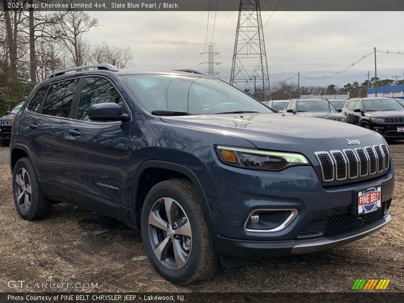 Slate Blue Pearl / Black 2021 Jeep Cherokee Limited 4x4