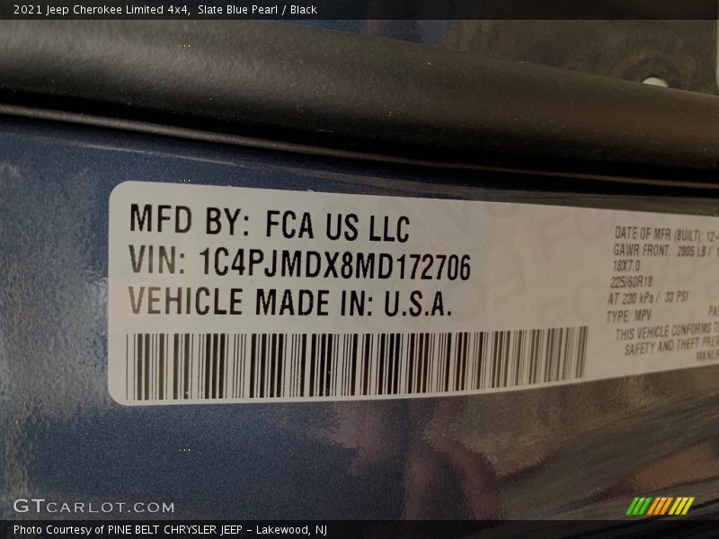 Slate Blue Pearl / Black 2021 Jeep Cherokee Limited 4x4