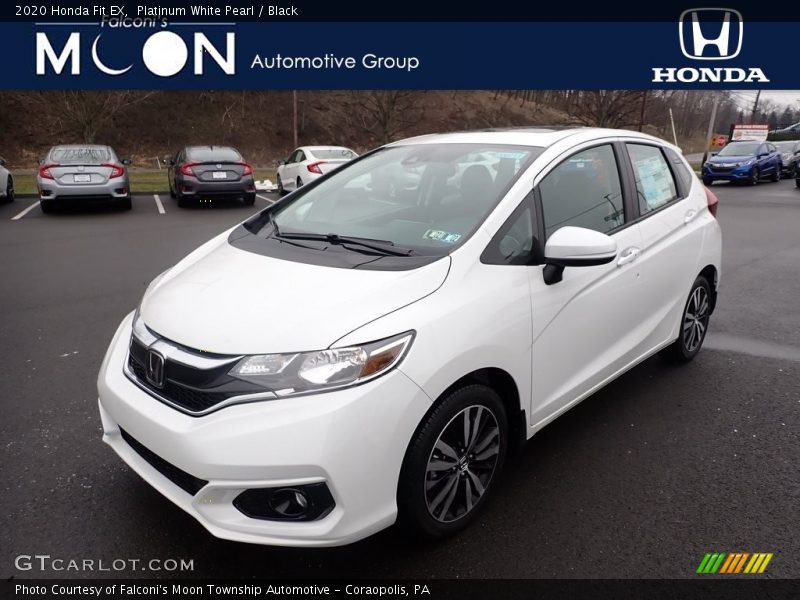 Platinum White Pearl / Black 2020 Honda Fit EX