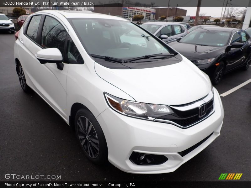 Platinum White Pearl / Black 2020 Honda Fit EX