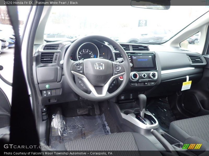Platinum White Pearl / Black 2020 Honda Fit EX