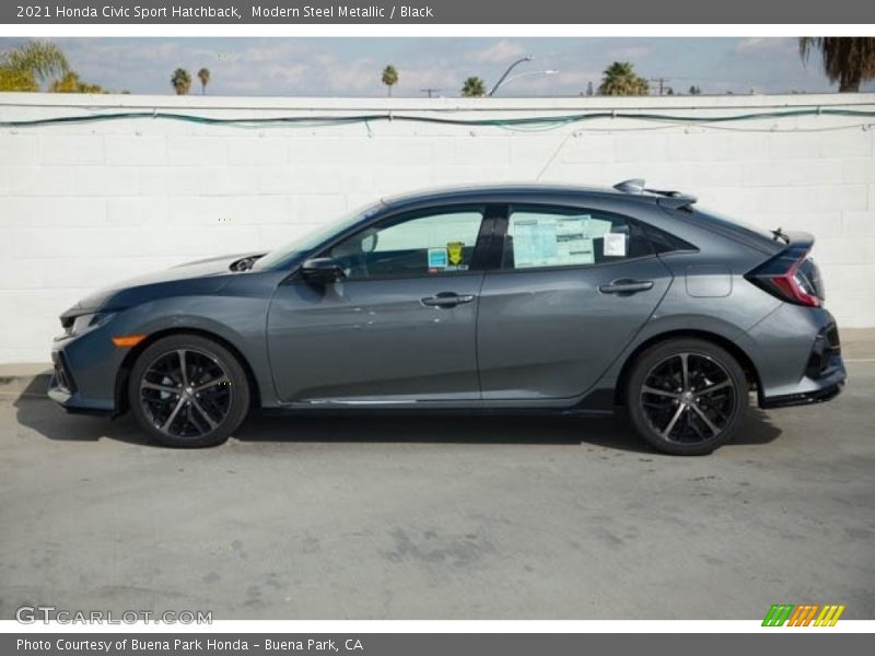 Modern Steel Metallic / Black 2021 Honda Civic Sport Hatchback