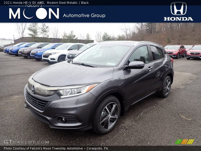 Modern Steel Metallic / Black 2021 Honda HR-V EX AWD