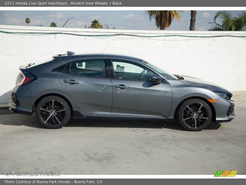 Modern Steel Metallic / Black 2021 Honda Civic Sport Hatchback