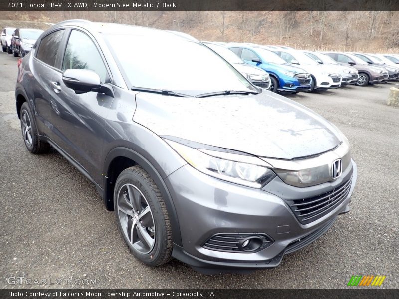 Modern Steel Metallic / Black 2021 Honda HR-V EX AWD