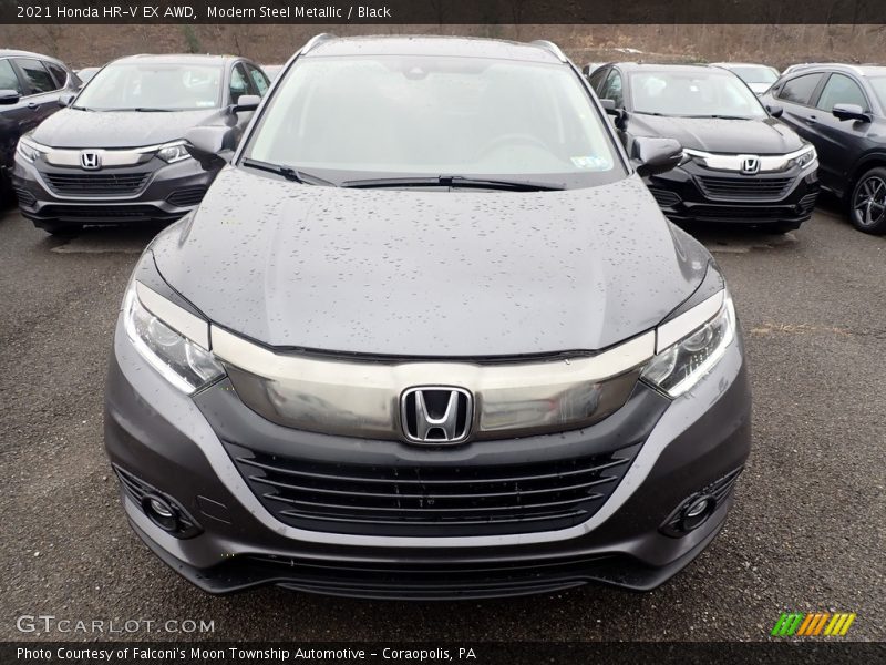 Modern Steel Metallic / Black 2021 Honda HR-V EX AWD