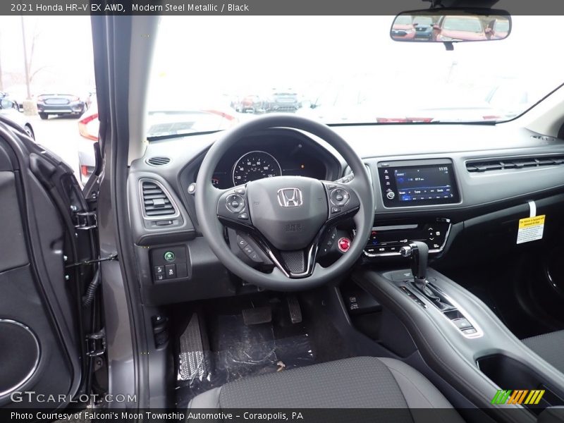 Modern Steel Metallic / Black 2021 Honda HR-V EX AWD