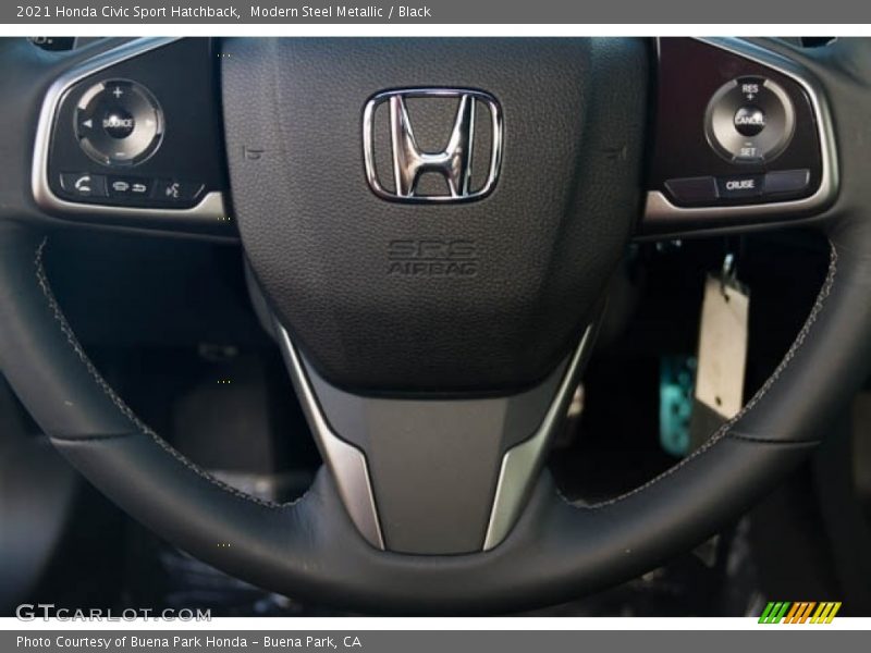 Modern Steel Metallic / Black 2021 Honda Civic Sport Hatchback