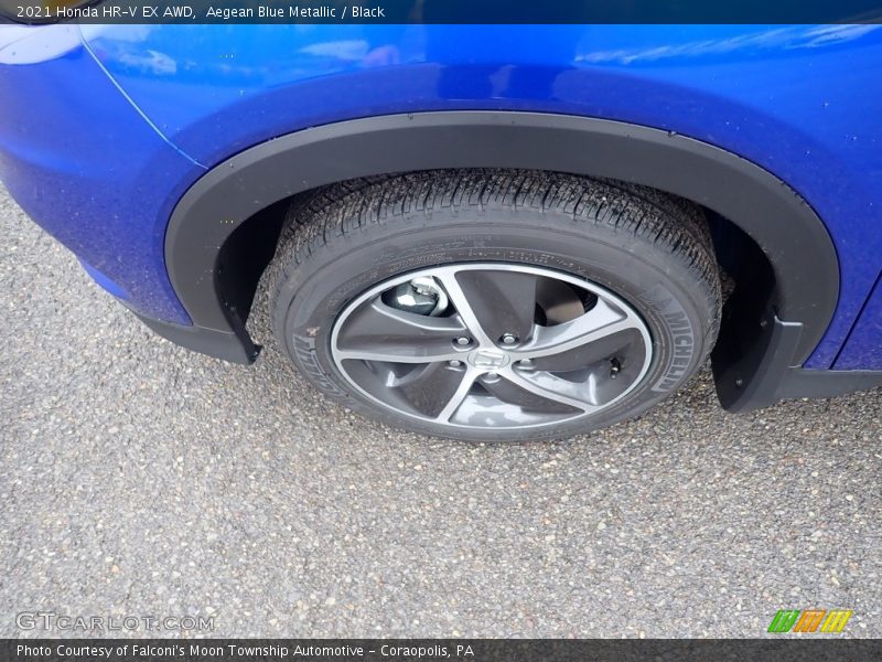 Aegean Blue Metallic / Black 2021 Honda HR-V EX AWD