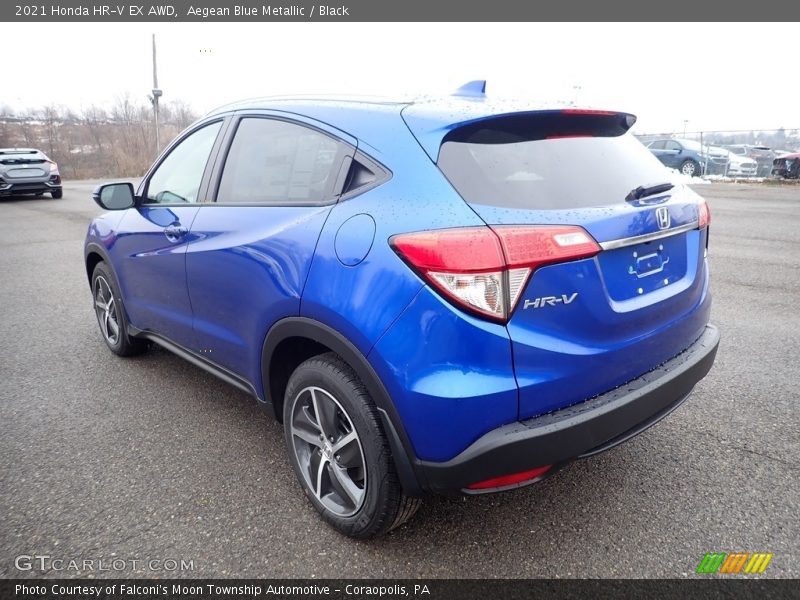 Aegean Blue Metallic / Black 2021 Honda HR-V EX AWD