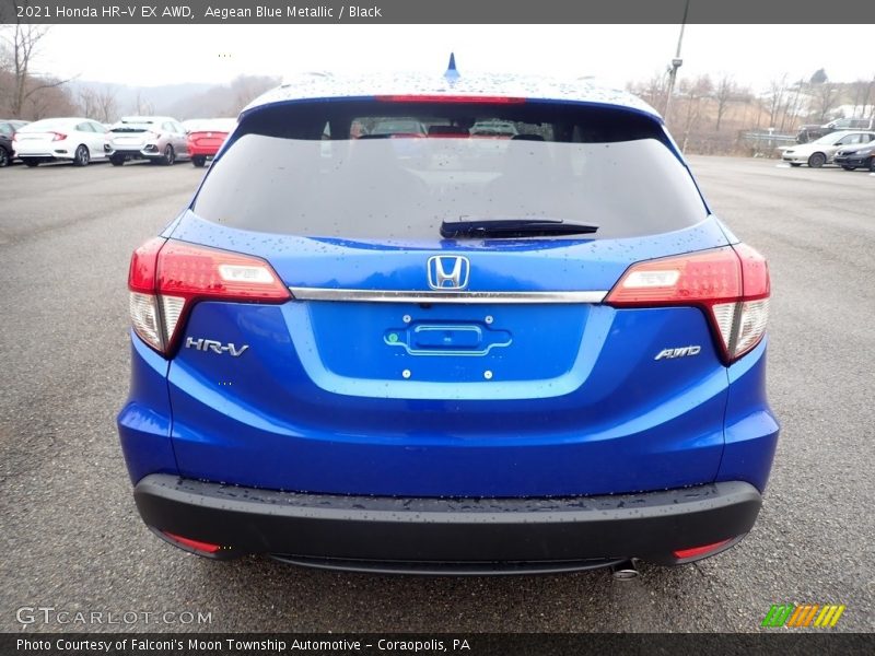 Aegean Blue Metallic / Black 2021 Honda HR-V EX AWD