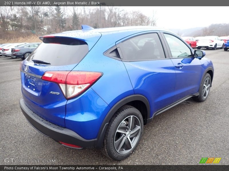 Aegean Blue Metallic / Black 2021 Honda HR-V EX AWD