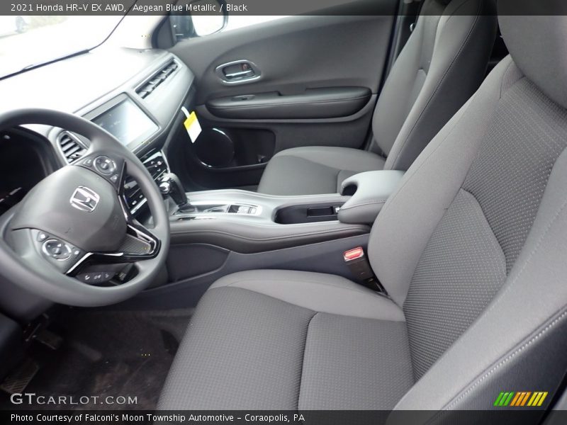 Aegean Blue Metallic / Black 2021 Honda HR-V EX AWD