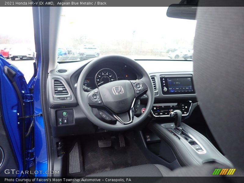 Aegean Blue Metallic / Black 2021 Honda HR-V EX AWD