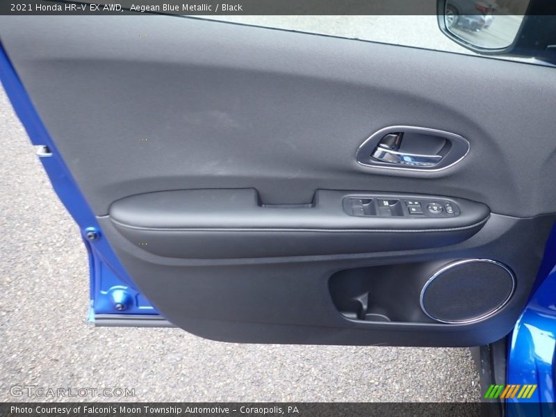 Aegean Blue Metallic / Black 2021 Honda HR-V EX AWD