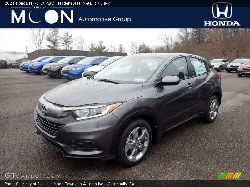 Modern Steel Metallic / Black 2021 Honda HR-V LX AWD