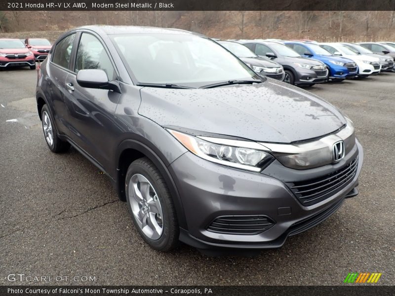 Modern Steel Metallic / Black 2021 Honda HR-V LX AWD
