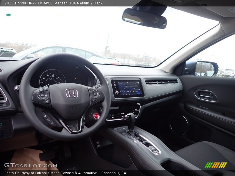 Aegean Blue Metallic / Black 2021 Honda HR-V EX AWD