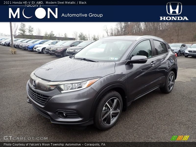 Modern Steel Metallic / Black 2021 Honda HR-V EX AWD