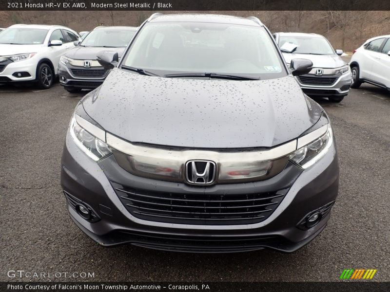 Modern Steel Metallic / Black 2021 Honda HR-V EX AWD
