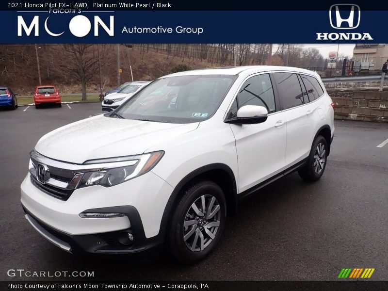 Platinum White Pearl / Black 2021 Honda Pilot EX-L AWD