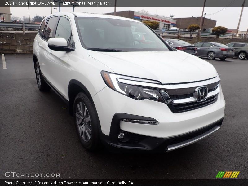 Platinum White Pearl / Black 2021 Honda Pilot EX-L AWD